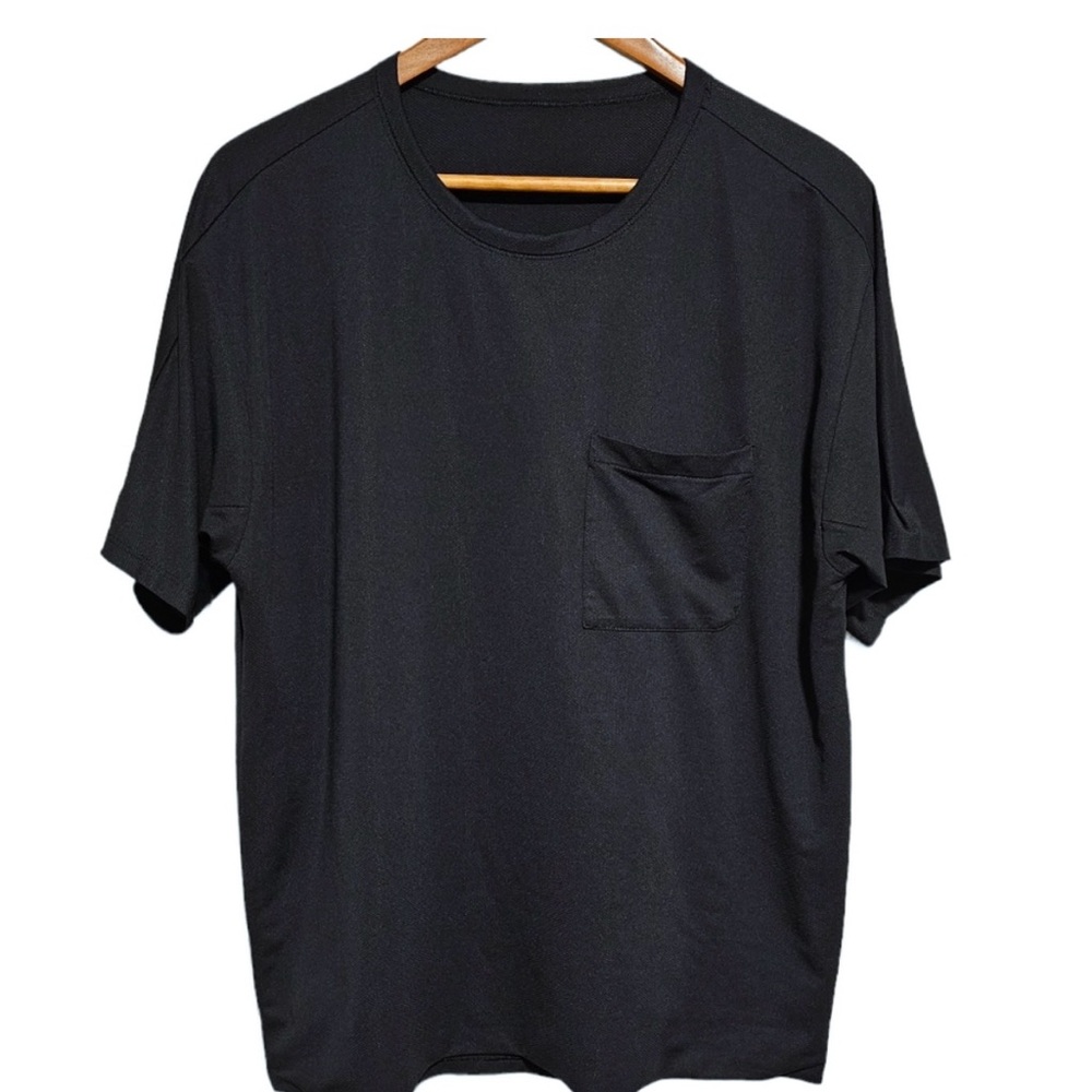 lululemon Relaxed Mesh Pocketed Short Sleeve Black Size Large